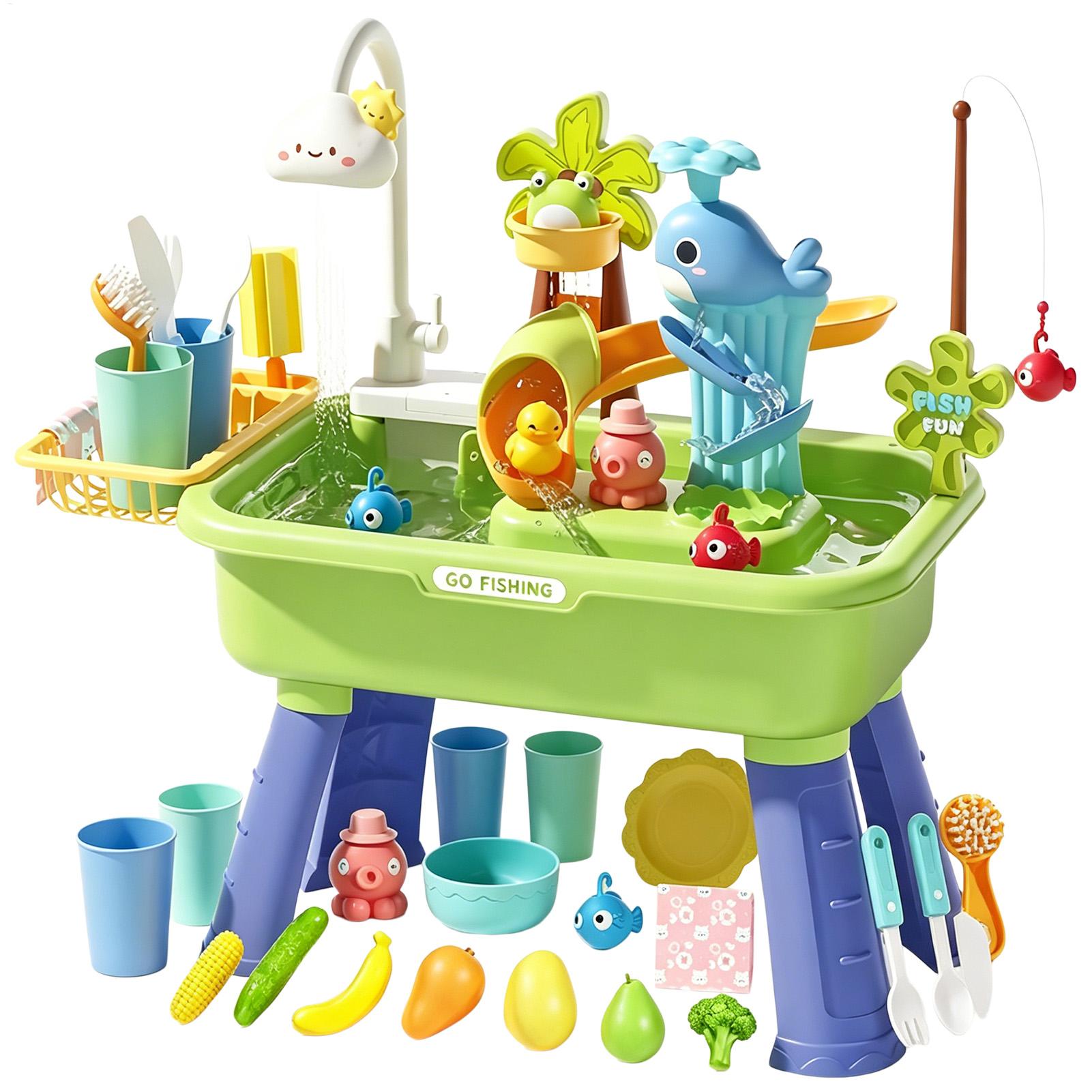 Kids Outdoor Play Table - Kids Water Table with Pump, Sensory