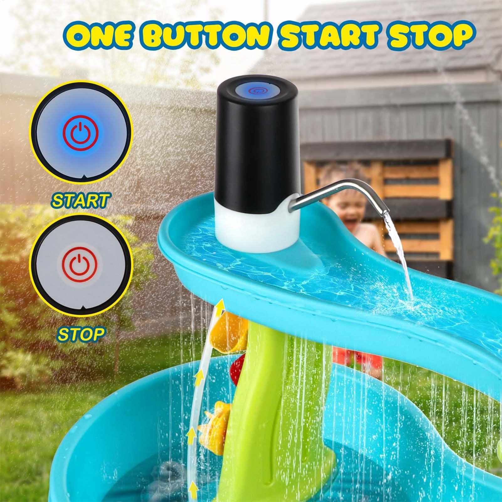 Kids Outdoor Play Table - Small Cordless Rechargeable Water Table Pump