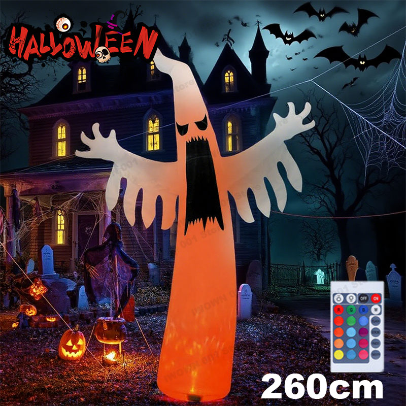 Kids Outdoor Yard - Halloween Inflatable Scary Ghost with LED