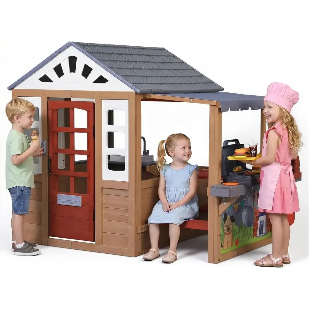Kids Outdoor Play Table - Kids Outdoor Wooden Playhouse, CeWooden Play