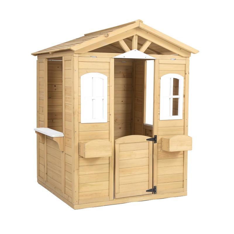 Kids Outdoor Furniture - Modern Classic Solid Wood Playhouse for