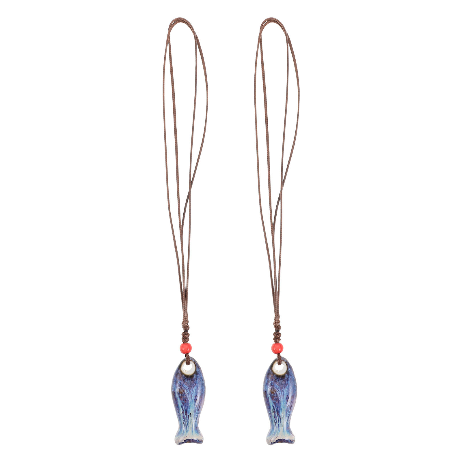 Kids Outdoor Instruments - 2Pcs Ceramic Fish Whistle Pendant Handmade