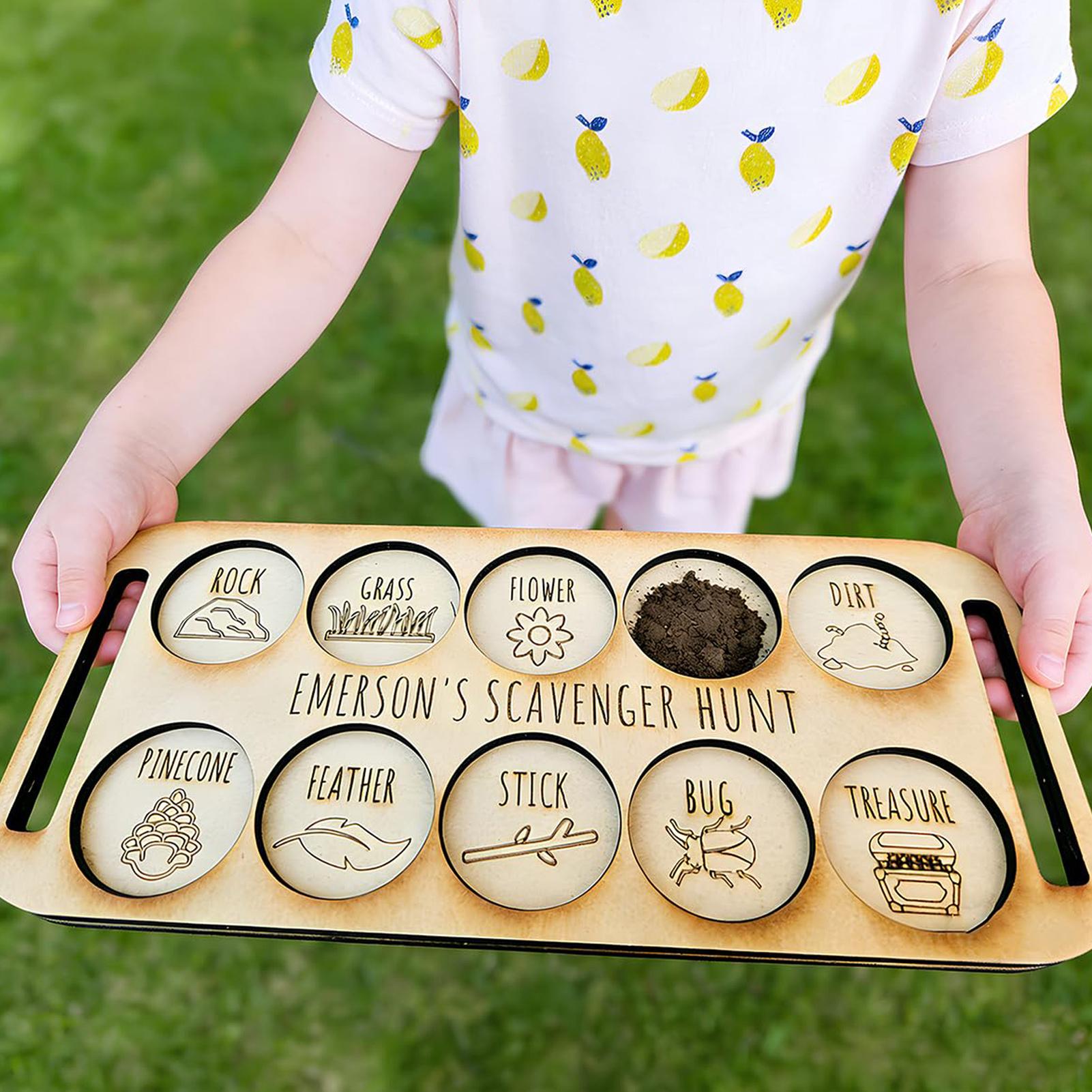 Kids Outdoor Scavenger Hunt - Scavenger Hunt for Kids Wooden Nature