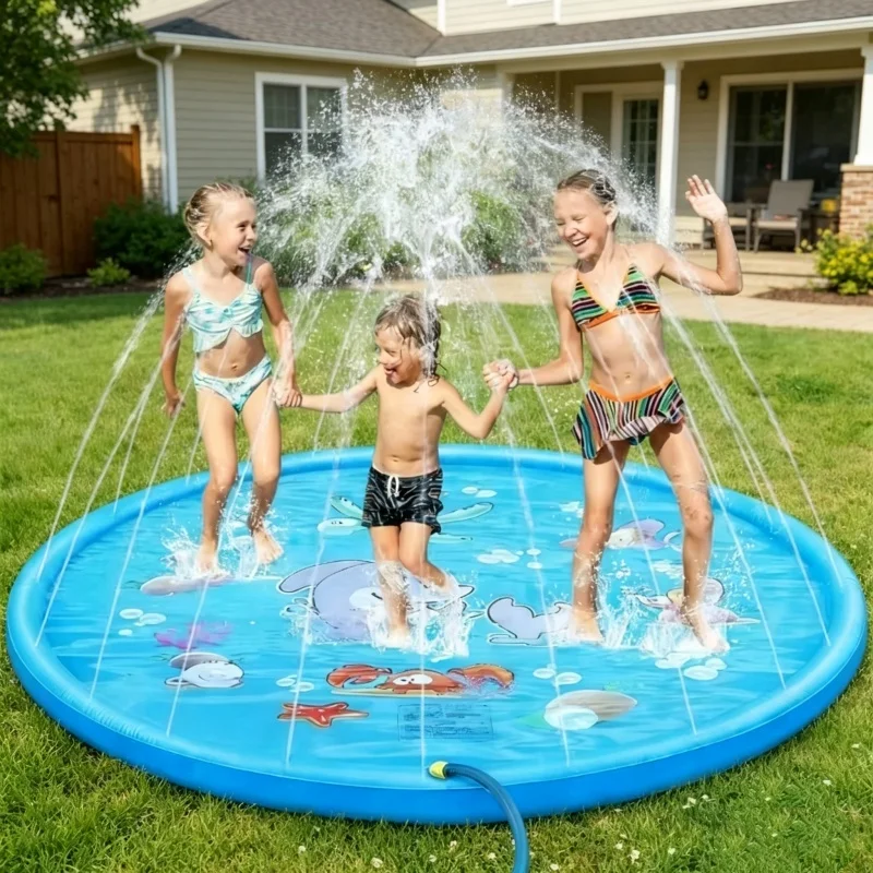 Kids Outdoor Activity Centre - 100/170cm Outdoor Inflatable Water Sprinkler Pad