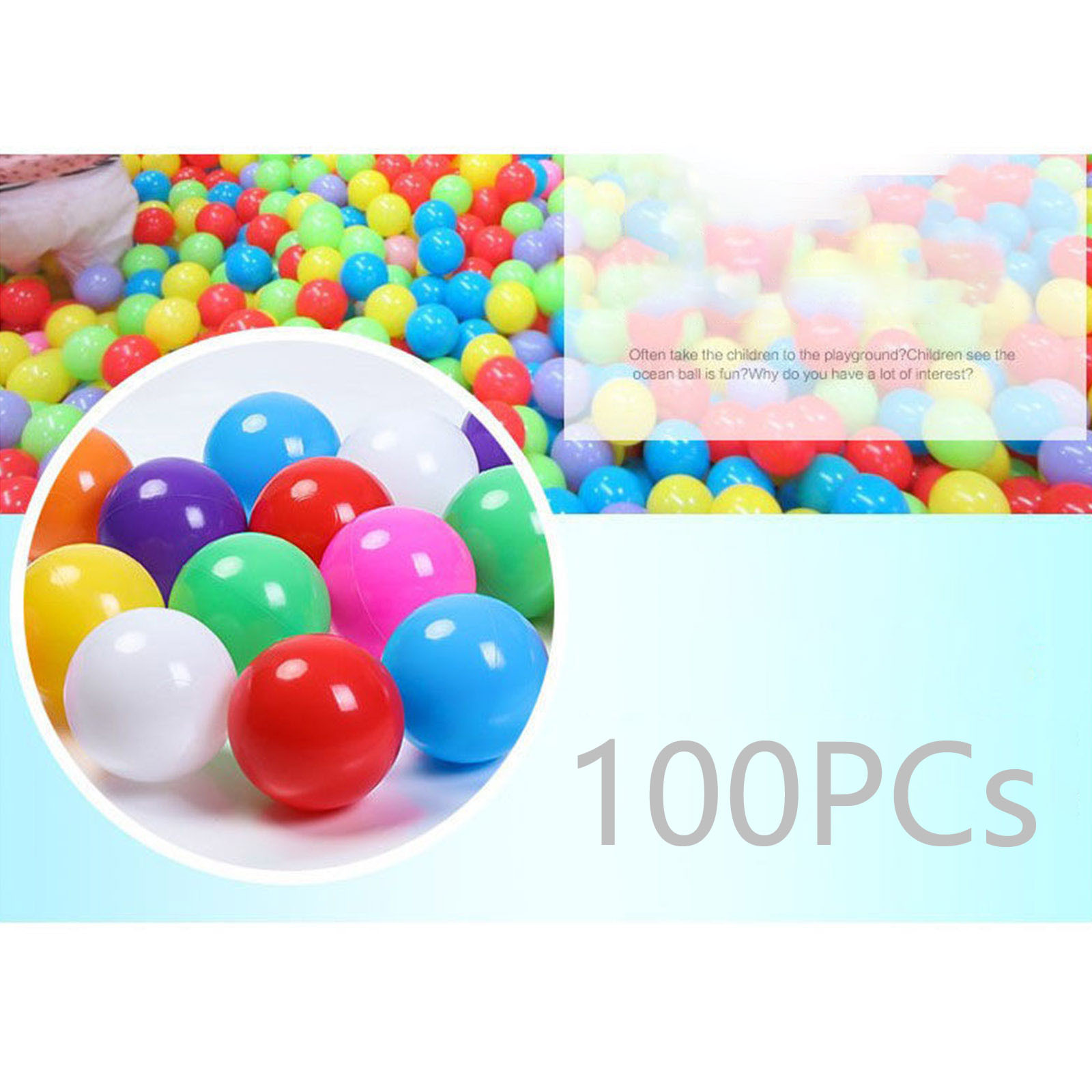 Kids Outdoor Activity Centre - 100PCS 55MM Baby Plastic Balls Water