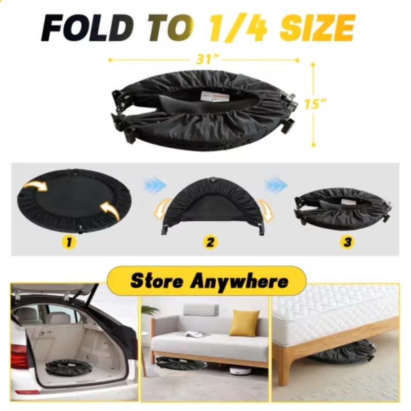 Foldable Trampoline With Handl - Mini Trampoline Spring ulasan dan harga