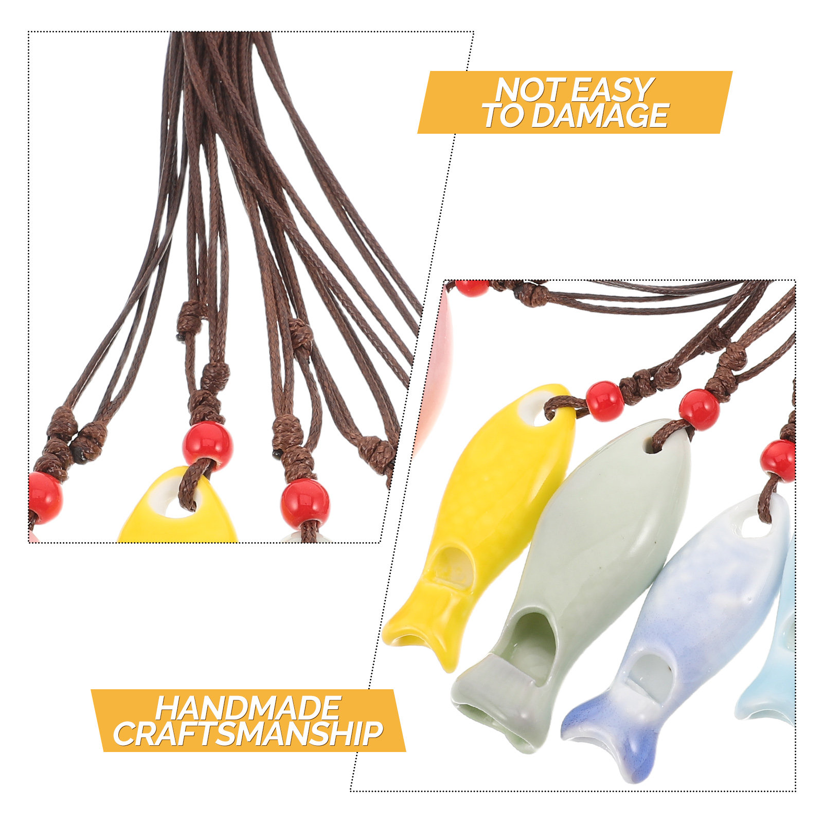 5Pcs Ceramic Fish Whistle Pend - Kids Outdoor Instruments ulasan dan harga