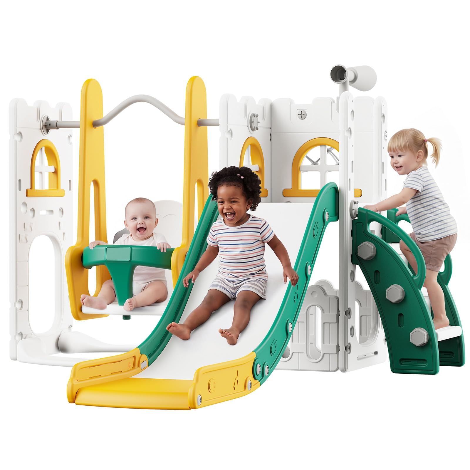 7 in 1 Toddler Slide And Swing - Kids Outdoor Slide Set ulasan dan harga