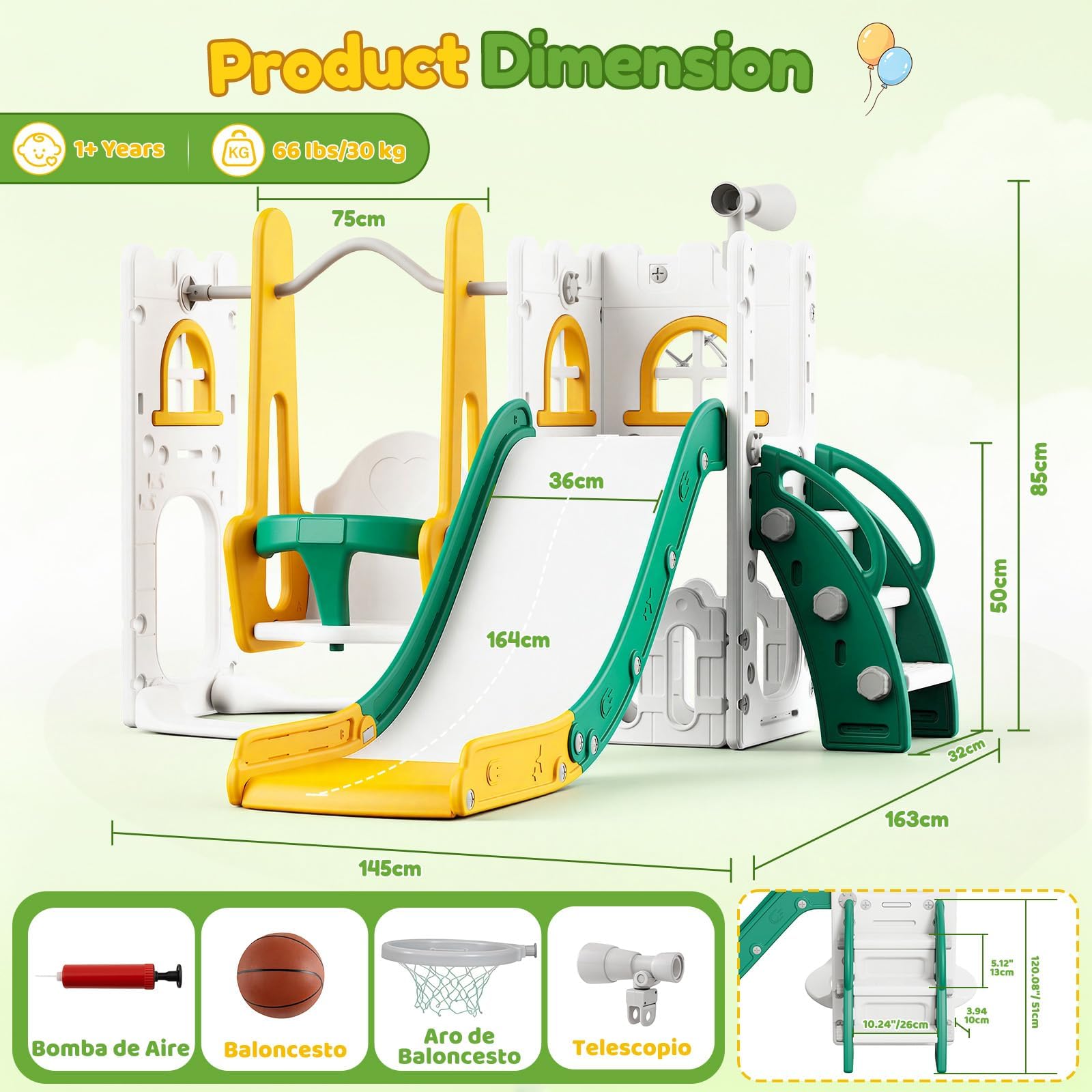 7 in 1 Toddler Slide And Swing - Kids Outdoor Slide Set ulasan dan harga
