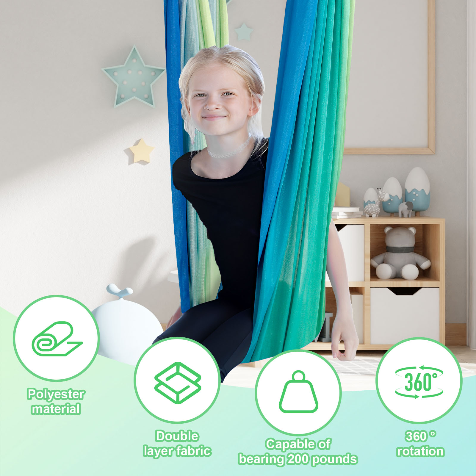 Kids Sensory Swings Double Lay - Kids Outdoor Furniture ulasan dan harga