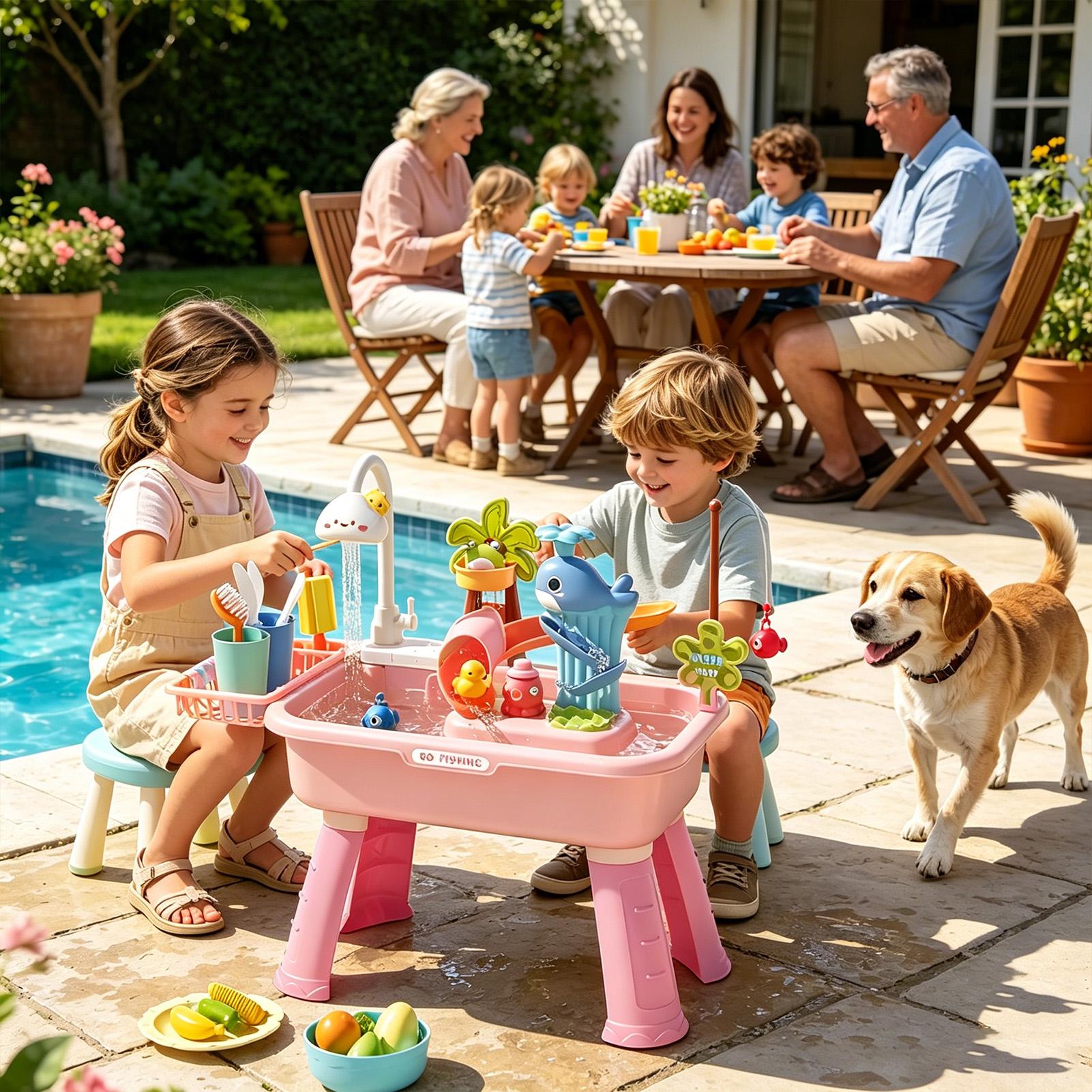 Kids Water Table with Pump, Se - Kids Outdoor Play Table ulasan dan harga