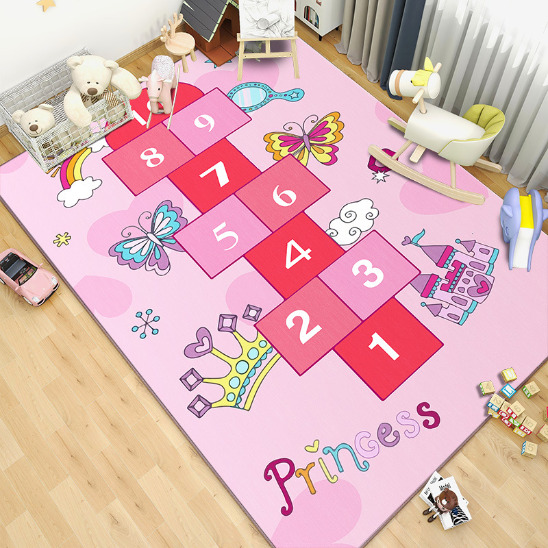 Pink Cartoon Living Room Carpe - Kids Outdoor Play Table ulasan dan harga