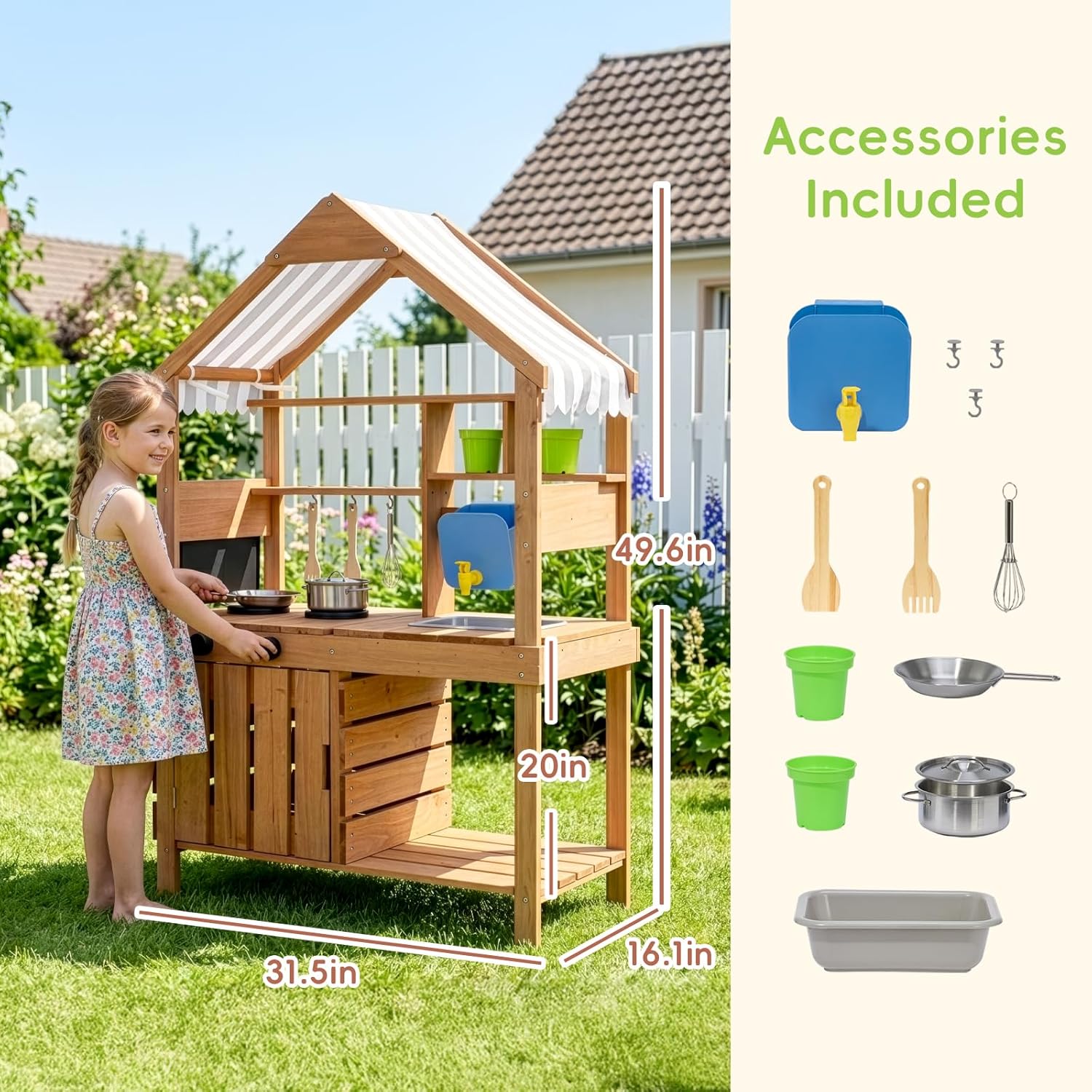 #Mud Kitchen Outdoor Playset C - Kids Outdoor Mud Kitchen ulasan dan harga
