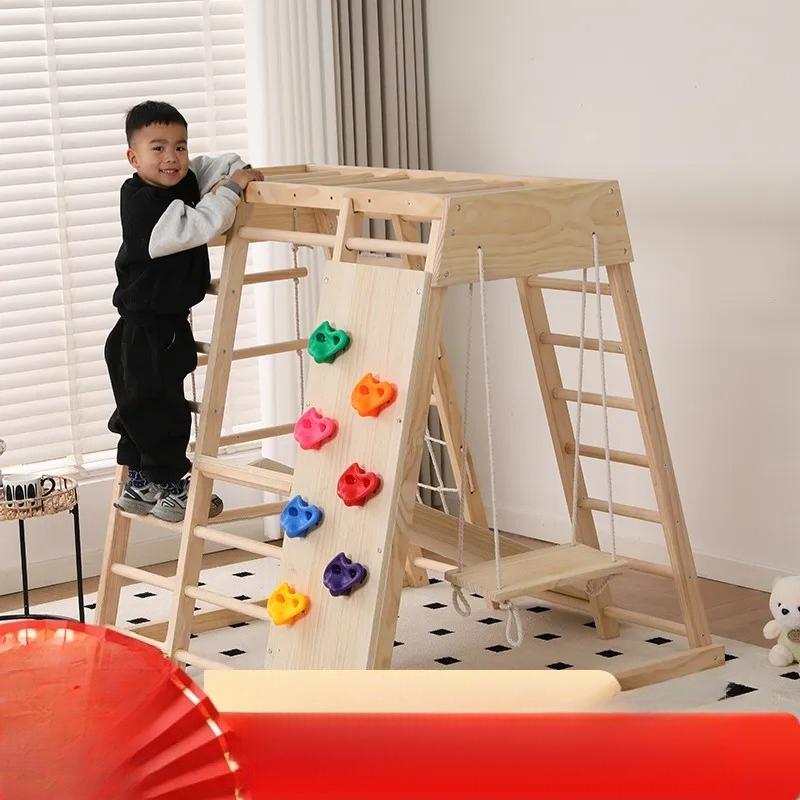 JMZ Wooden Jungle Gym Slide Cl - Kids Outdoor Jungle Gym With Slide ulasan dan harga