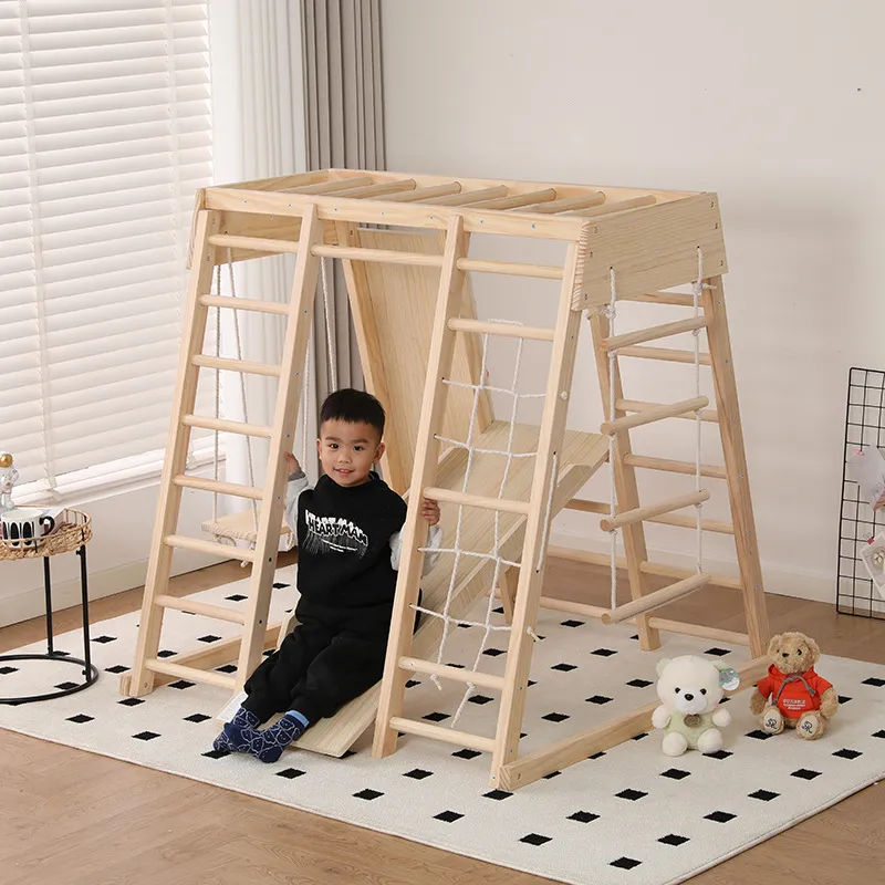 JMZ Wooden Jungle Gym Slide Cl - Kids Outdoor Jungle Gym With Slide ulasan dan harga
