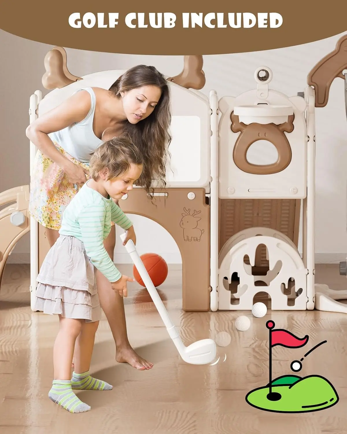 13-in-1 Toddler Slide and Swin - Kids Outdoor Slide Set ulasan dan harga