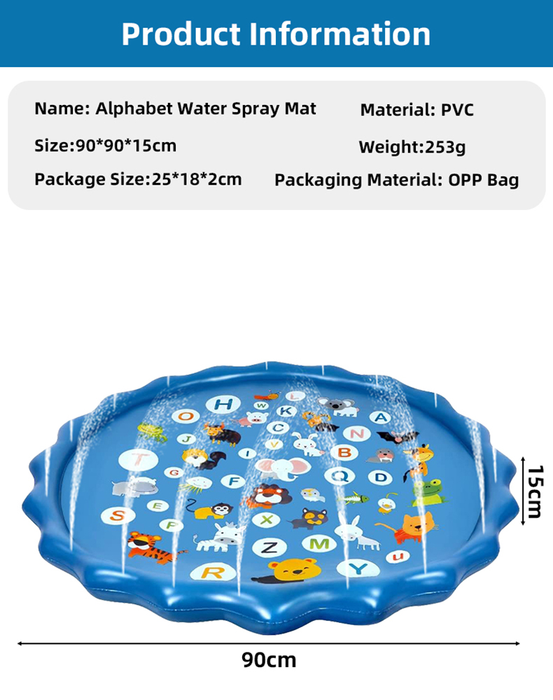 Alphabet Inflatable Water Spri - Sprinkler Splash Pad ulasan dan harga