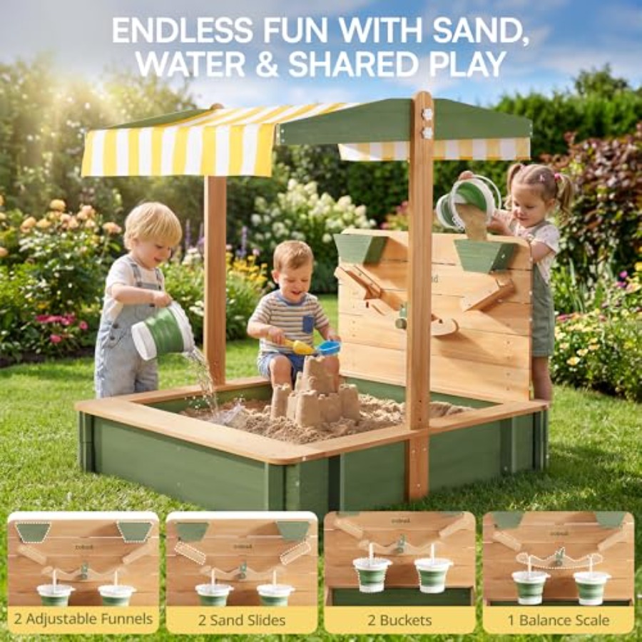 Outdoor sandbox for kids: wood - Kids Outdoor Seating ulasan dan harga