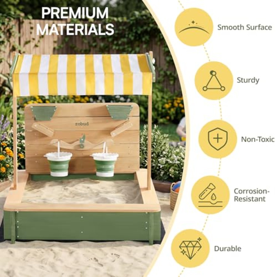 Outdoor sandbox for kids: wood - Kids Outdoor Seating ulasan dan harga